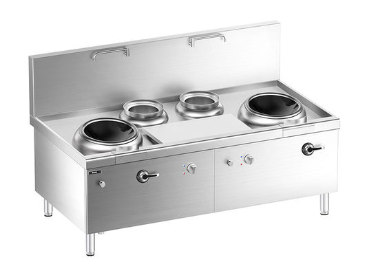 품질  Floor Chinese Induction  Double-wok  and Double Bain Marie  Stove with Cabinet 공장